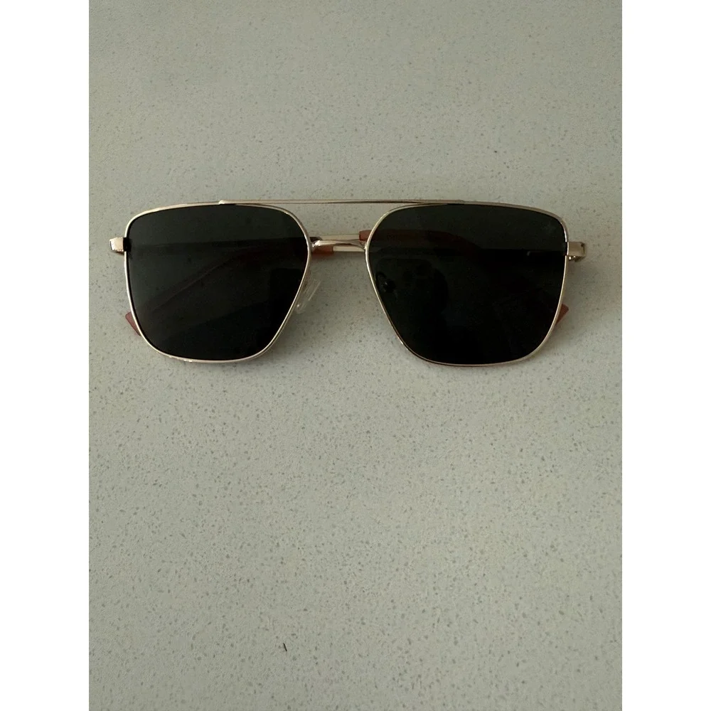 Hurley Positano HSL4002RS Gold Square Aviator Sunglasses with Coral Tips